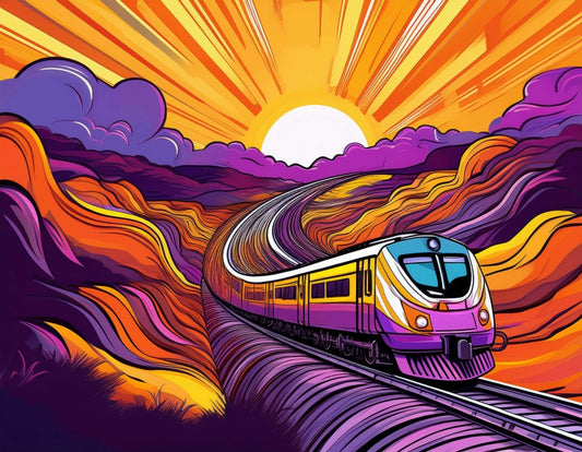 Digital Art Download - Pop Art Train Coming Down the Tracks