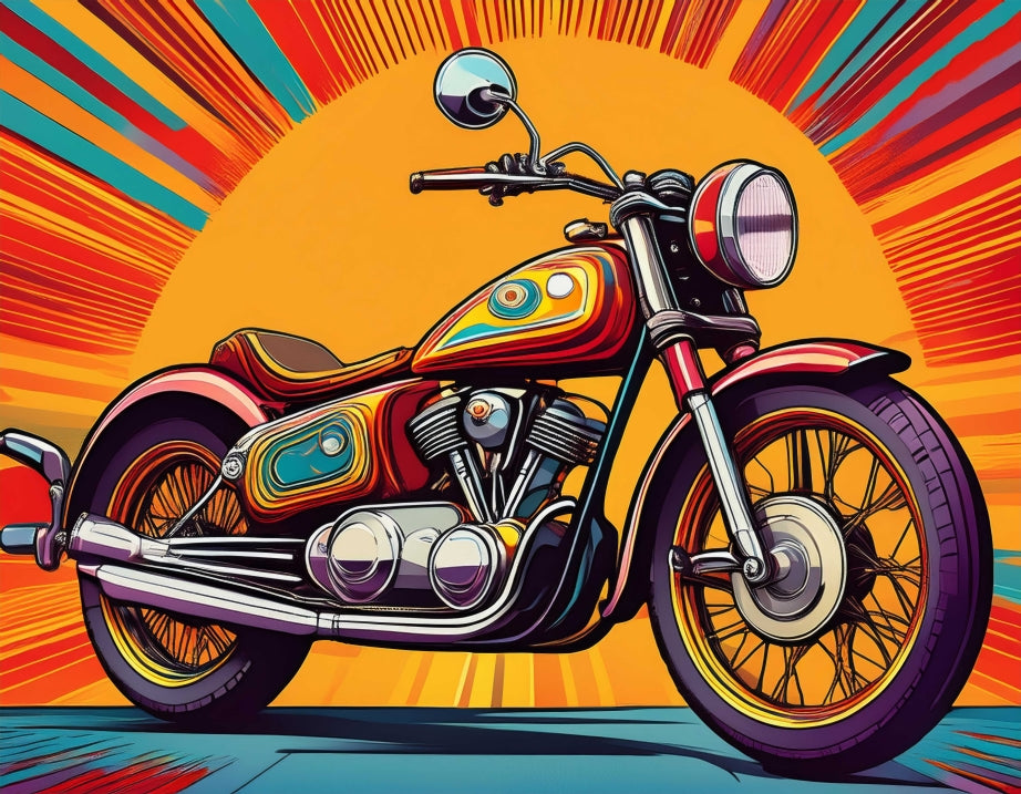 Digital Art Download - Pop Art Vintage Motorcycle