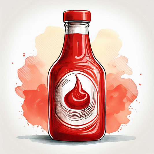 Digital Art Download - Watercolor Bottle of Vintage Ketchup