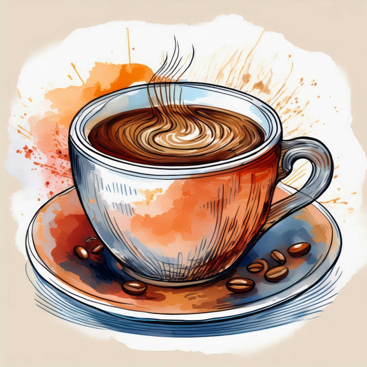 Digital Art Download - Watercolor Cup of Coffee