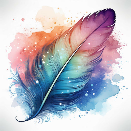 Digital Art Download - Watercolor Feather