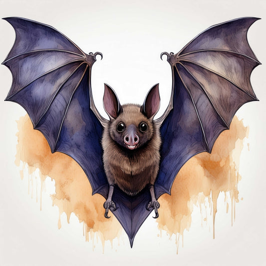 Digital Art Download - Watercolor Halloween Bat