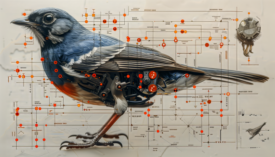 Digital Art Download - Nature Meets Technology - Bird