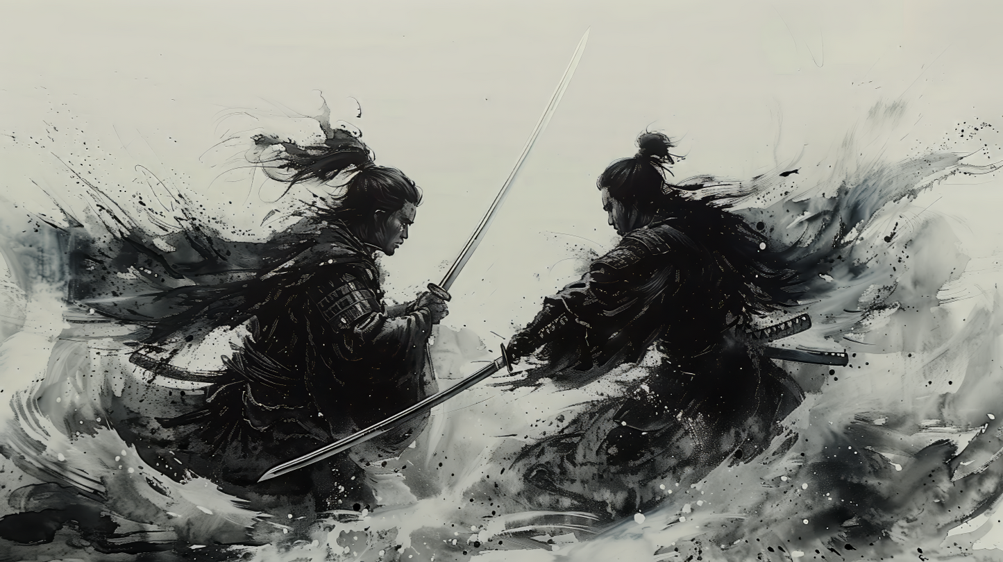 Digital Art Download - Dueling Samurai