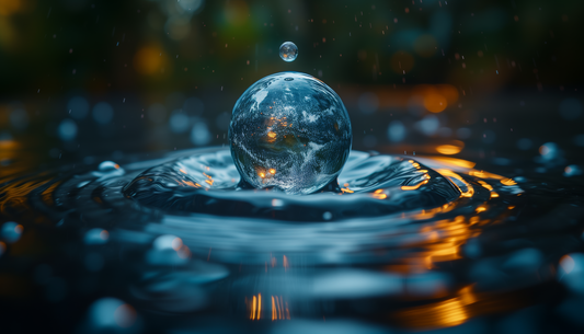 Digital Art Download - Water Drop in Twilight