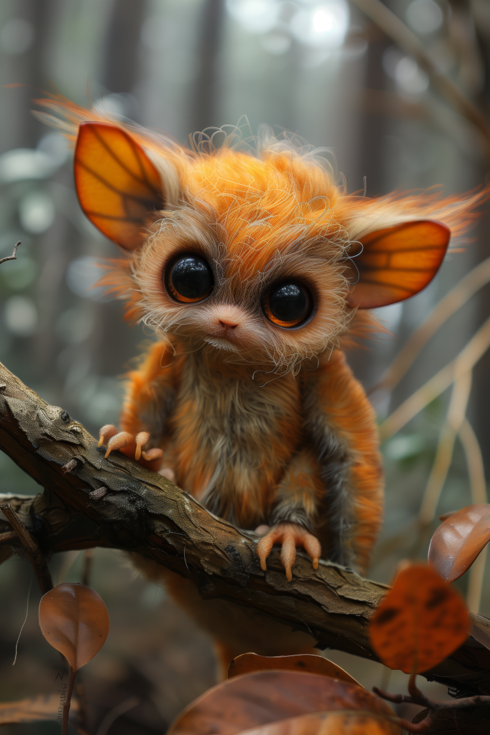 Digital Art Download - Cute fictional animal greets you in the woods