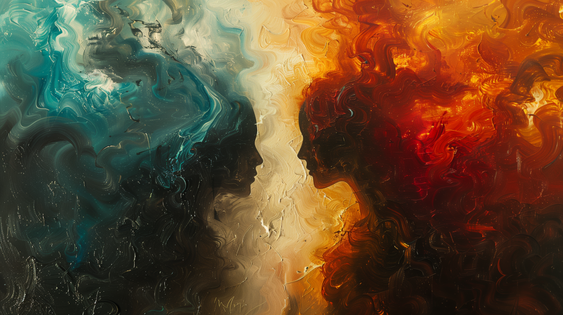 Digital Art Download - Painting Brushwork Style of Good vs Evil