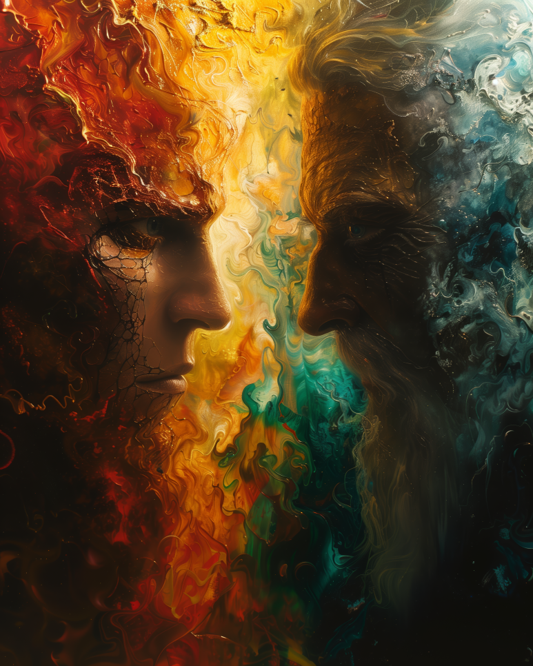 Digital Art Download - Good vs Evil Symbolism