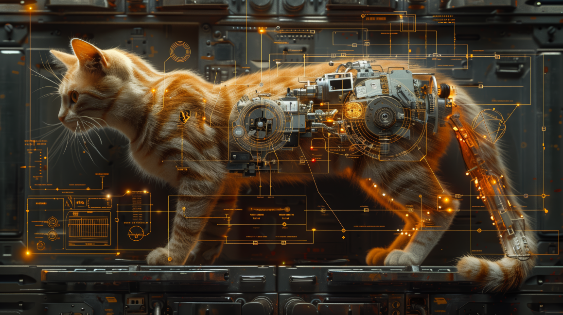 Digital Art Download - Nature Meets Technology - Tabby Cat